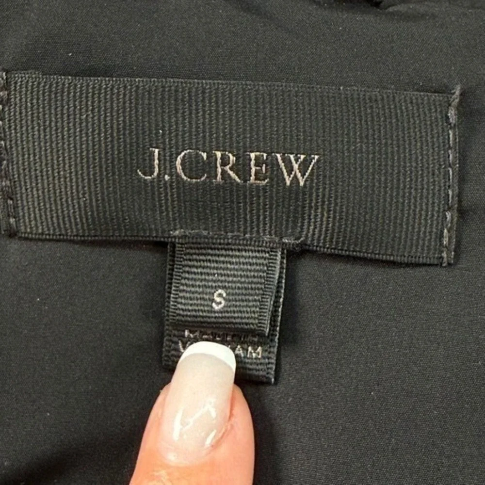 J. Crew Down Puffer Vest Women's Size Small Black Cabincore Fall Vibes